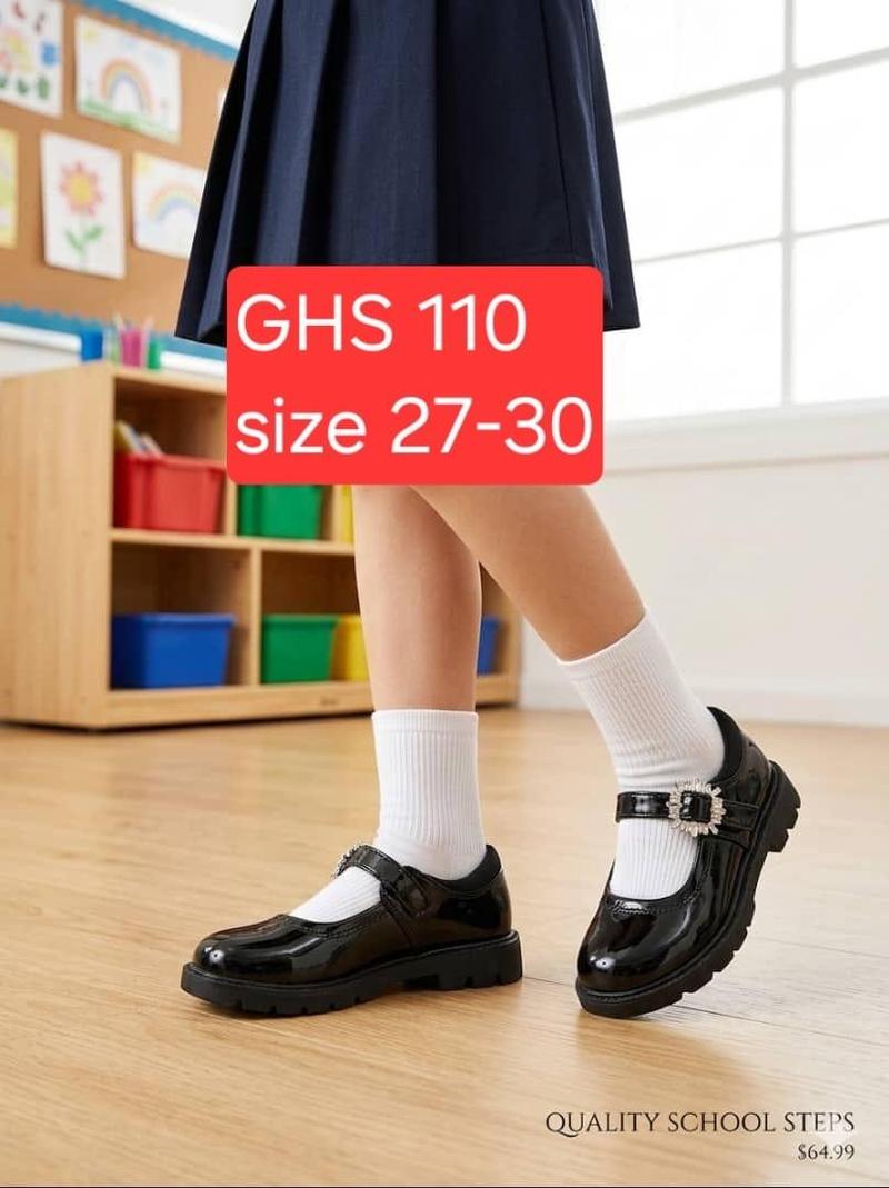 Glossy Black School Shoes for Girls