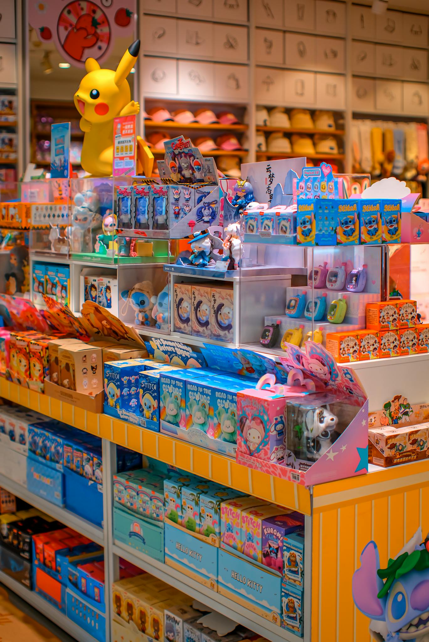 Vibrant toy store showcasing popular character-themed merchandise and collectibles.